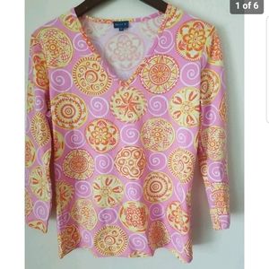 MELLY M Women's V Neck Wicking Stretch Nylon UPF‎ Link Resort Pink Bright Size S